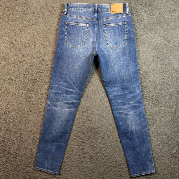American Eagle Jeans Mens 30x34 Blue Athletic Fit Stretch Dark Wash Denim Pants - Picture 5 of 14